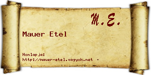 Mauer Etel névjegykártya